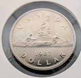 Canada 1987 Prooflike Nickel Dollar Voyageur One $1 Dollar Coin0