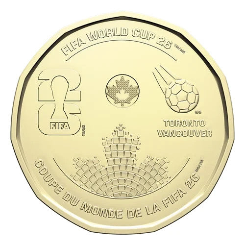 FIFA 2026 CANADA 25x$1 Non Colorized Special Wrap Dollar Coin Roll1