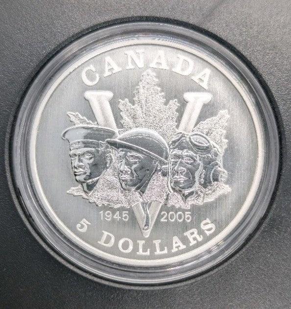 Rcm 2005 $5 Fine Silver Coin 60th Anniversary End of 2nd World War - NumisFind