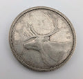 Canada 1955 25 Cents 25c Canadian Caribou Quarter Coin - 80% Silver - ASW .150oz0