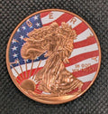 Walking Liberty 1oz. Pure Copper Colourized Bullion Round0