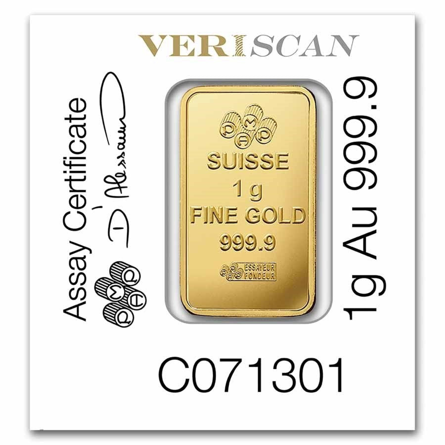 Mini Pamp Suisse Lady Fortuna 1g Gold Bar .9999 Fine - Sealed Assay PAMP1