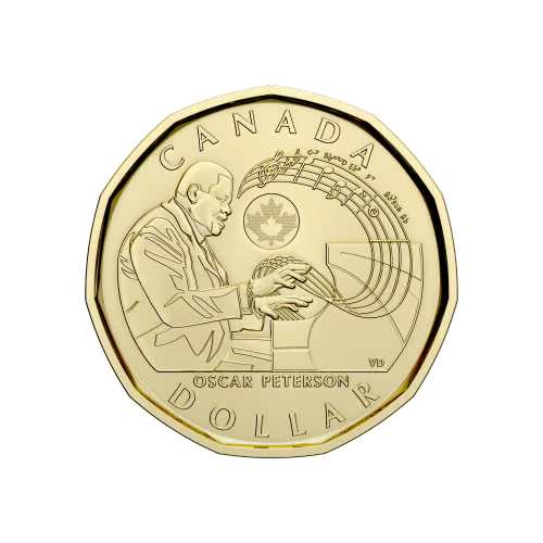 Canada 2022 Oscar Peterson 1 Dollar Non-Coloured Canadian Loonie mint roll1