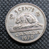 KEY DATE - 1970 Canada 5 Cent George VI Canadian  Nickel Coin Five Cents0
