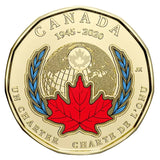 2020 Canada $1 Loonie 75th anniversary of UN Charter COLOURED  - from roll0