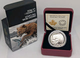 2015 Canada $20 Dollars 1 Oz. 9999 silver Grizzly Bear The Catch Proof0