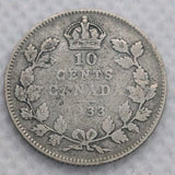 Canada Coins 10 Cent 1933 Silver Coin .800 - NumisFind