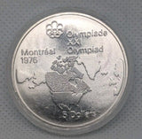 1973 Montreal Olympics .925 SILVER $5 Coin  - Map0