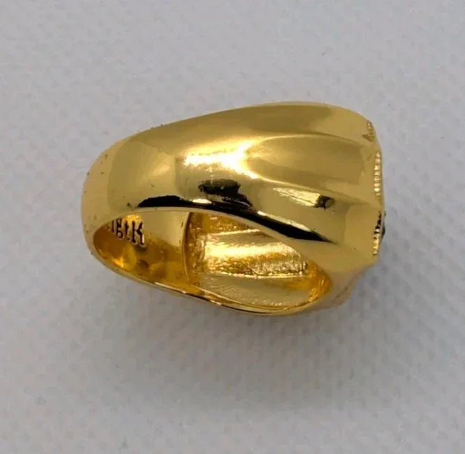 18k Gold Plated Ring, size 9,5 - Beautiful Cross Design - Faith And Strength - NumisFind