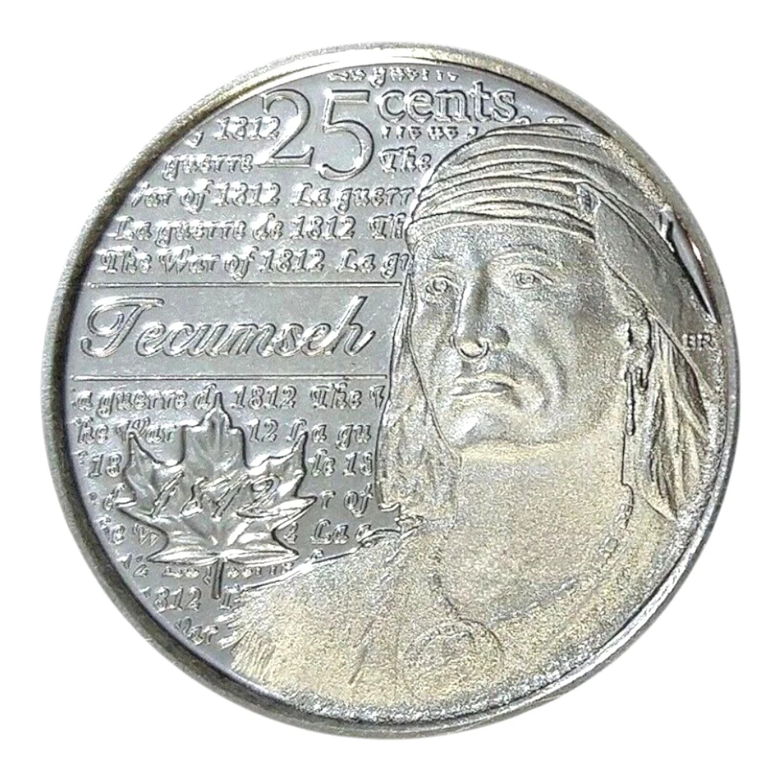 2012 Canada 25¢ Tecumseh Non Coloured Quarter - UNC0