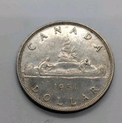 1951 80% Silver Canadian Canada Silver Dollar About Uncirculated AU - NumisFind