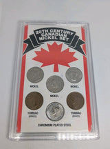 Great Gift! - Canada 20th Century 5 Cent Coin Set In Plastic Case 6 Coins0