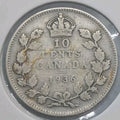 Canada Coins - 10 Cent 1936 - Silver Coin .800 - NumisFind