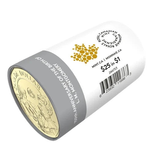 2024 Canada L. M. Montgomery 25x$1 Non Colorized Special Wrap Dollar Coin Roll0