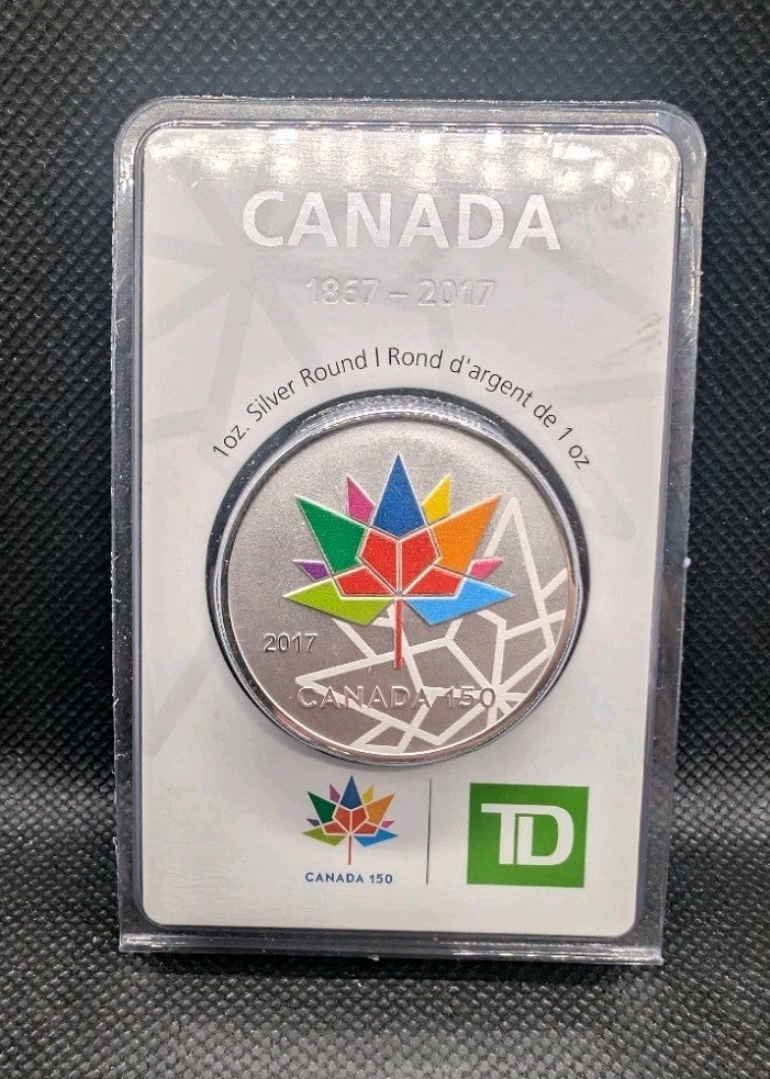 2017 TD Canada Trust Limited Edition RCM Canada 150 Coloured 1 oz Silver Round0