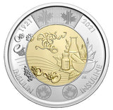 2021 Canada Insulin discovery non-coloured and coloured $2 toonie from mint roll2