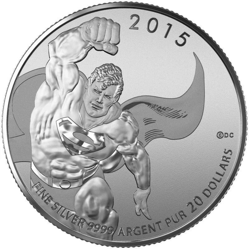 2015 Canada SUPERMAN DC Comics - $20 for $20 - .999 Fine Silver Coin0
