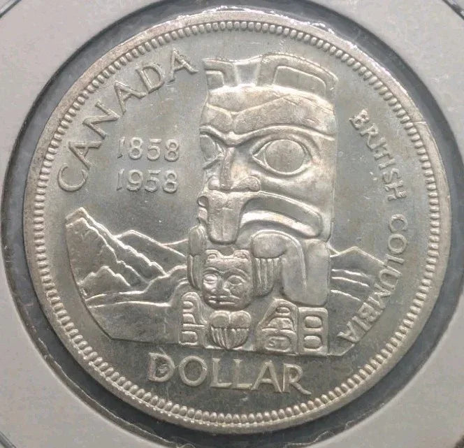 1958 Canada Silver Dollar - British Colombia - Elizabeth II - 0.8 Silver - Unc - NumisFind