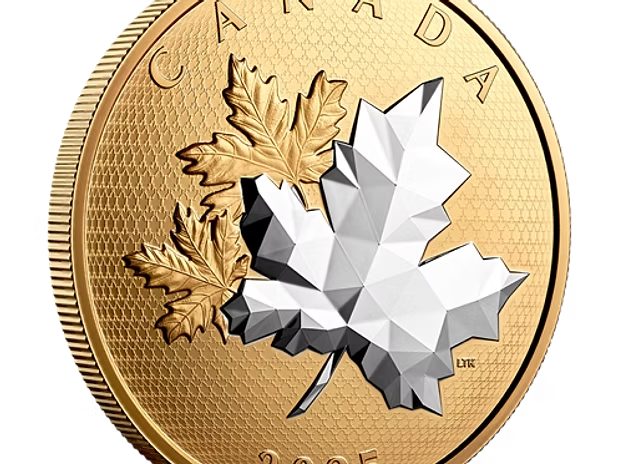 2025 Canada 50$ MAPLE LEAVES IN MOTION-5 Oz 99.99% pure Silver Coin-Mintage 20002