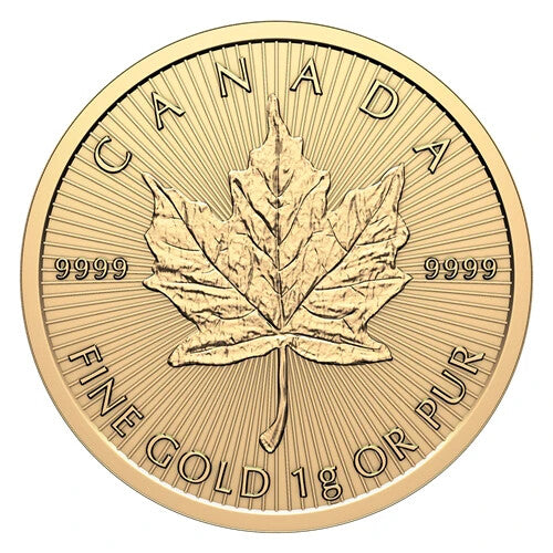 1 Gram - Gold Bullion .9999 Pure - 2025 Gold Maple Leaf Coin - Freeship!0