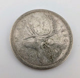 Canada 1956 25 Cents 25c Canadian Caribou Quarter Coin - 80% Silver - ASW .150oz0