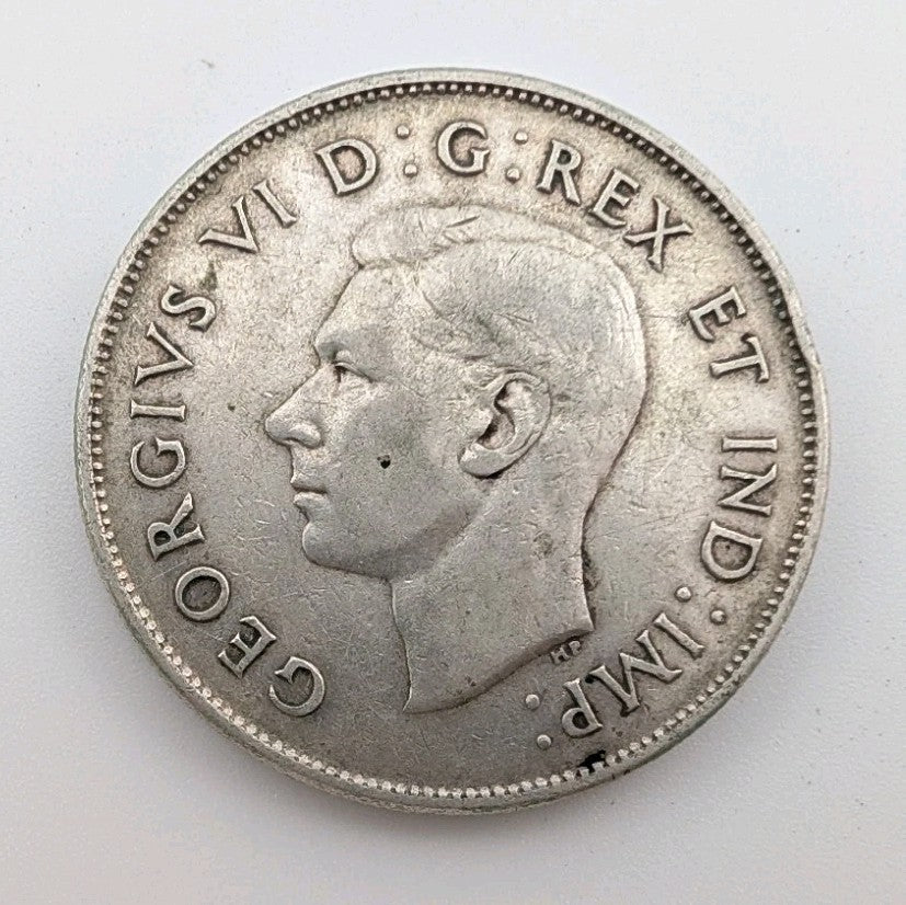 1945 Canada 50 Cents Silver Coin - 0.3oz of pure Silver1