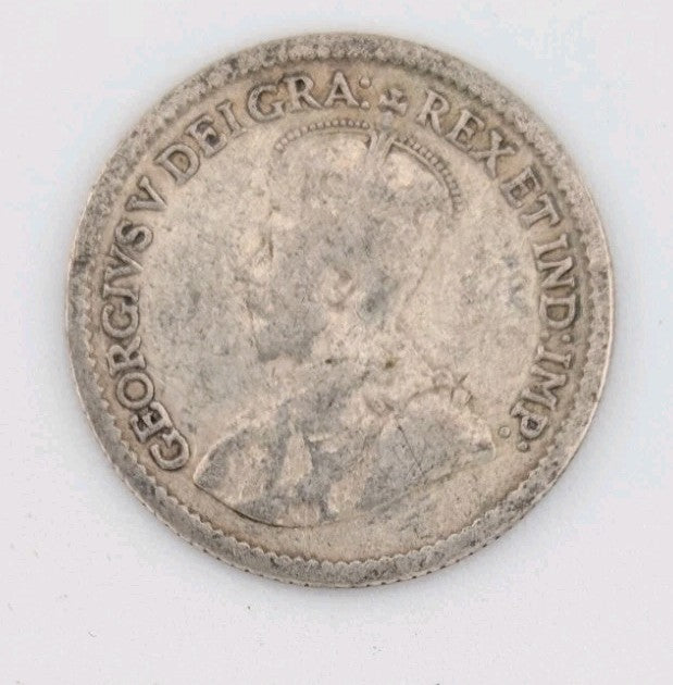 1920 Canada 5 cents Silver Coin Nickel Circulated1