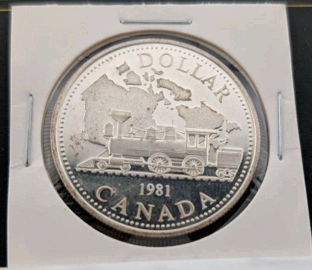 Canada 1981 Mint Proof Silver Dollar, Ultra Heavy Cameo0