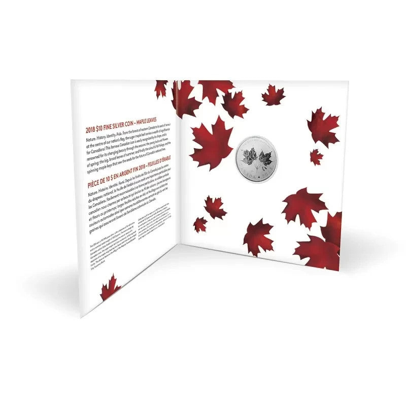 2018 $10 Fine silver .9999 Maples leaves 1/2 oz2