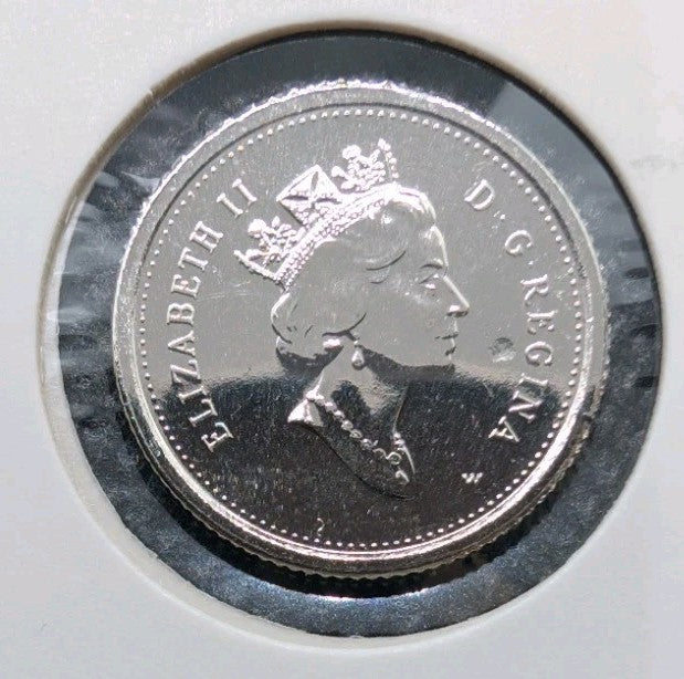 Mint error - Dbl Strike Trough Obv Canada 2000 W Rare Winnipeg Gem Mint 10 Cent0
