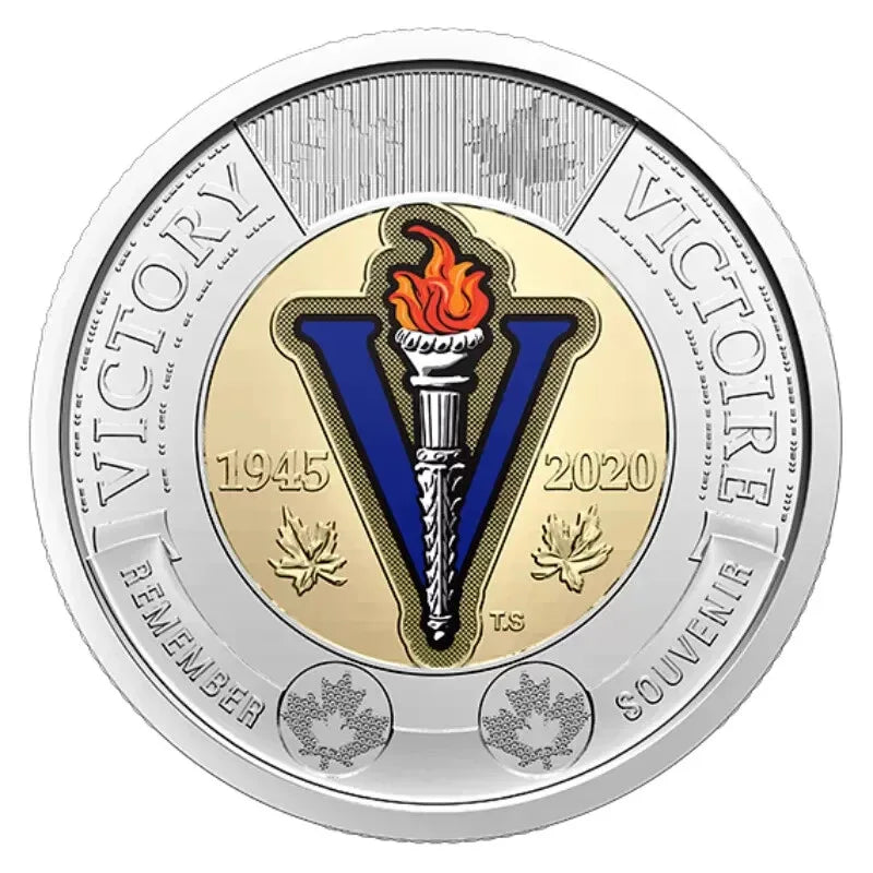 Canada 2020 WWII Victory 75th Coloured BU UNC Toonie from a Roll!! - NumisFind