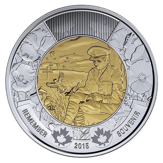 2015 Canada Remember : In Flanders Field Toonie Two Dollar $2 Coin M UNC Toon0