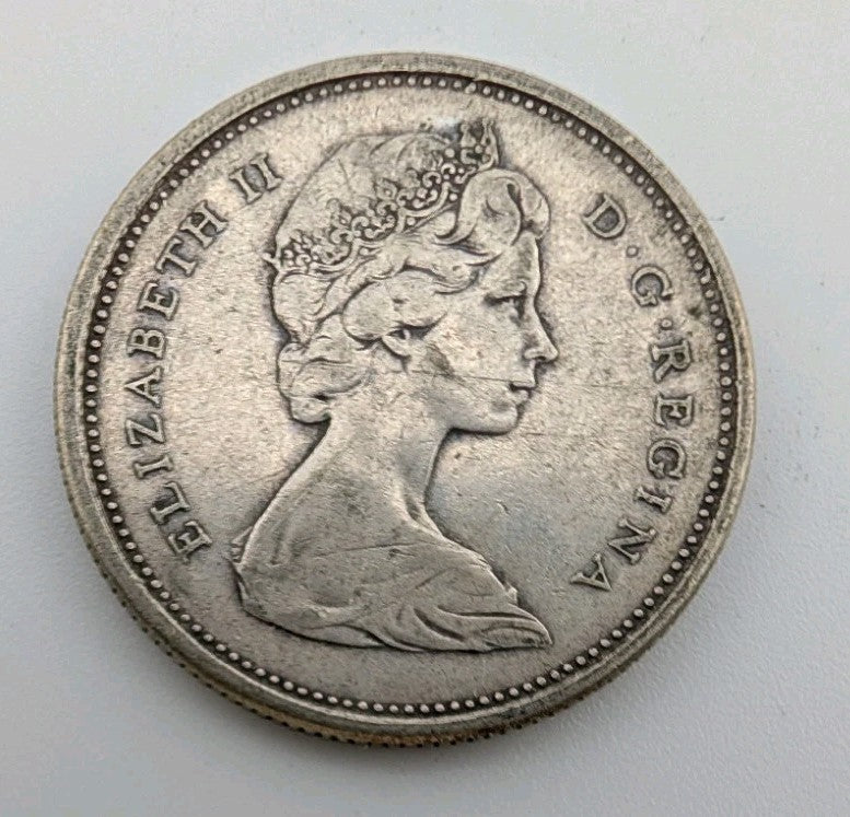Canada 1966 25 Cents 25c Canadian Caribou Quarter Coin - 80% Silver - ASW .150oz1