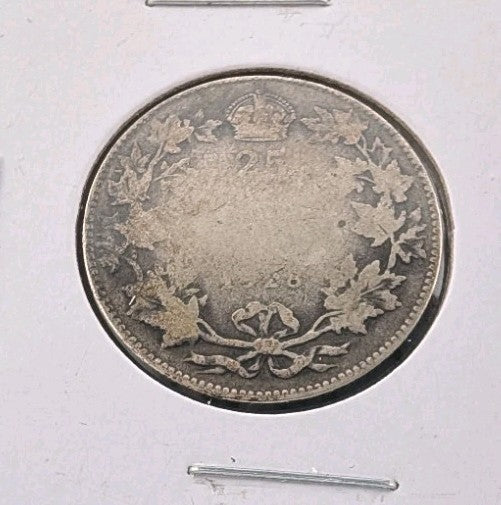 1928 Canada 25 twenty five cents SILVER0