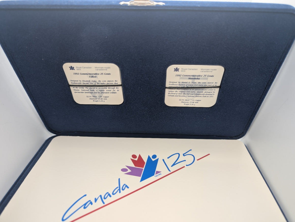 1992 Canada 125th Anniversary Silver 25 Cents Coin Quarter Set1