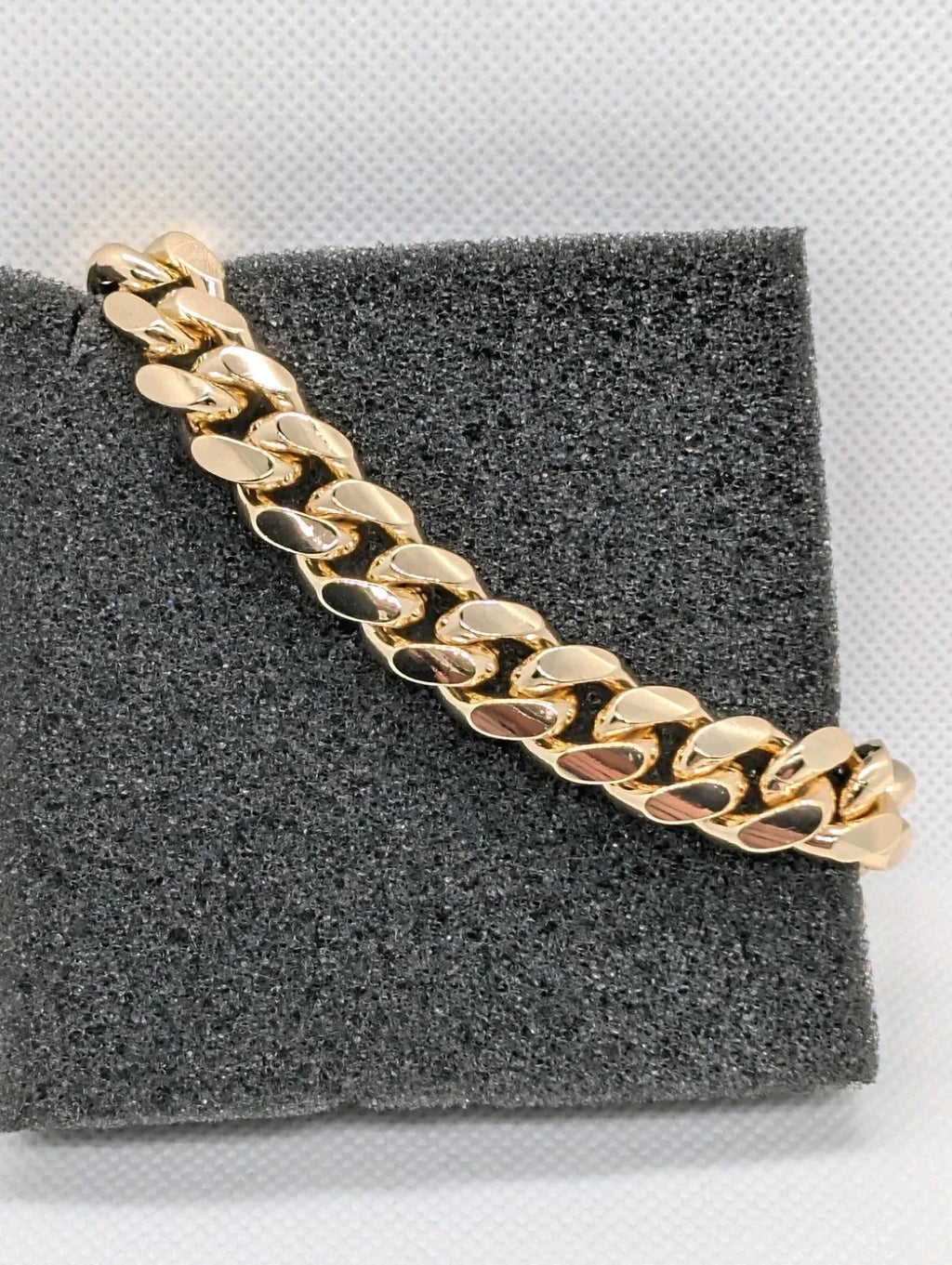 Men's 18k Gold Plated Curb Cuban Chain Link Bracelet - NumisFind