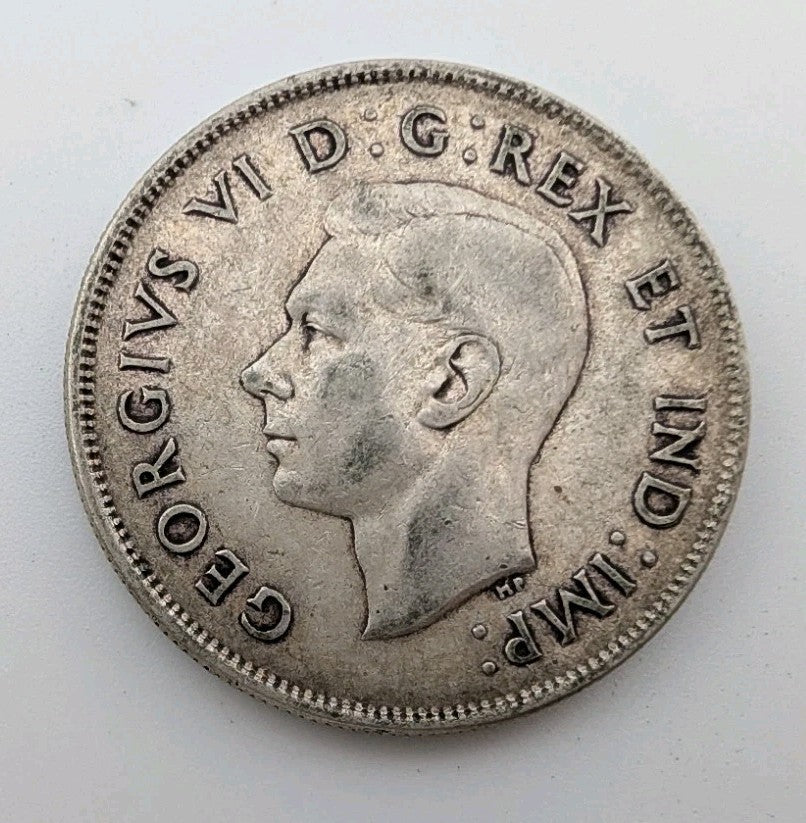 1944 Canada 50 Cents Silver Coin - 0.3oz of pure Silver1