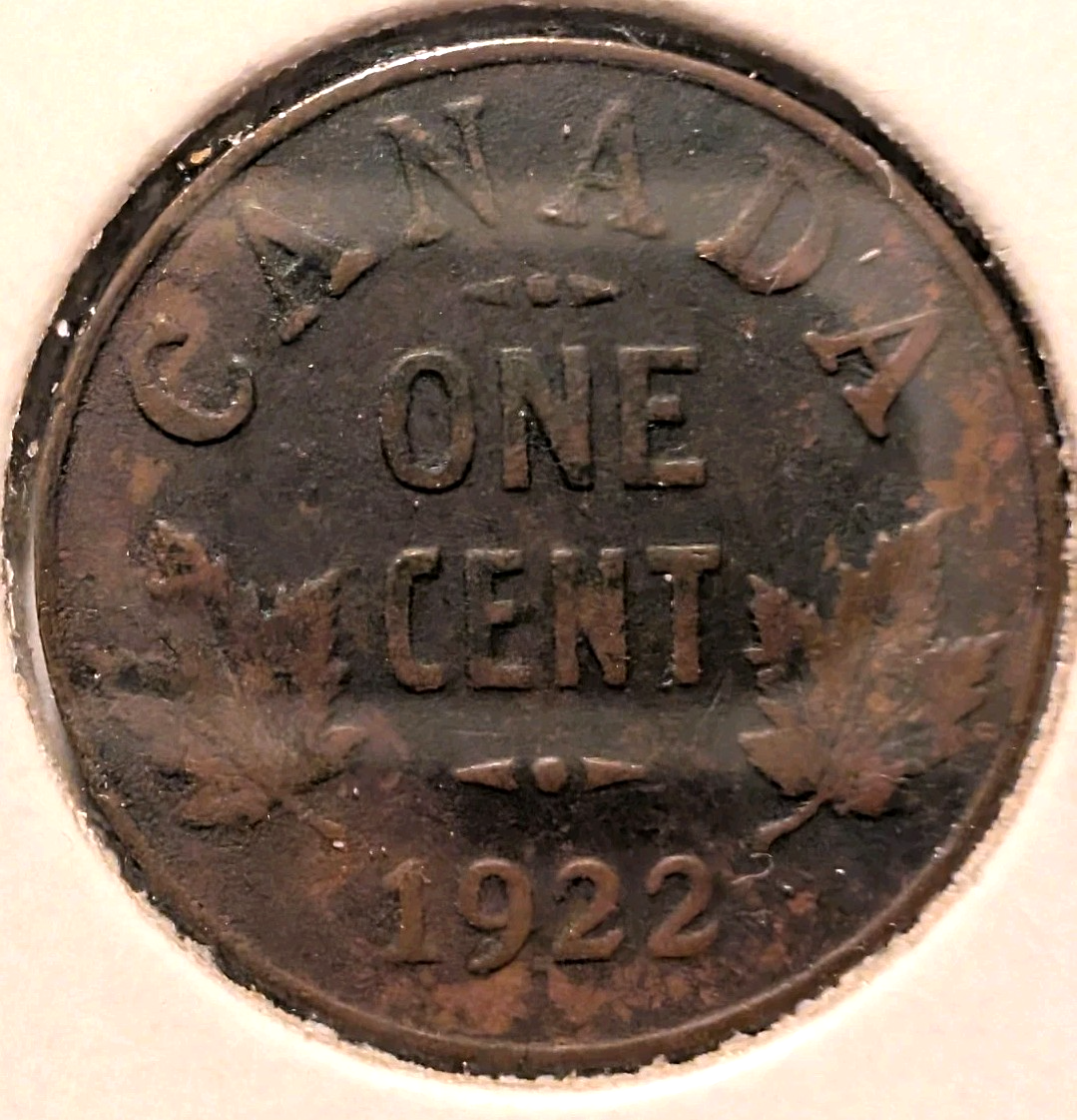 1922 Canada One Cent - Circulated F-150