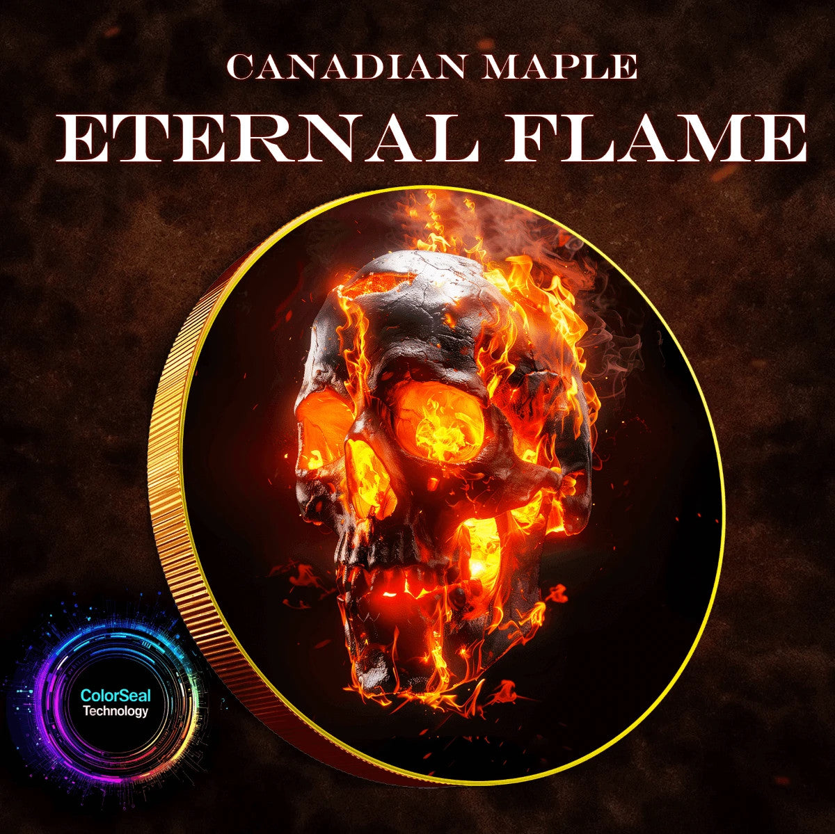 2023 Canada Maple Colorized "Eternal Flame" 1oz .9999 Silver Coin - 250 Mintage3