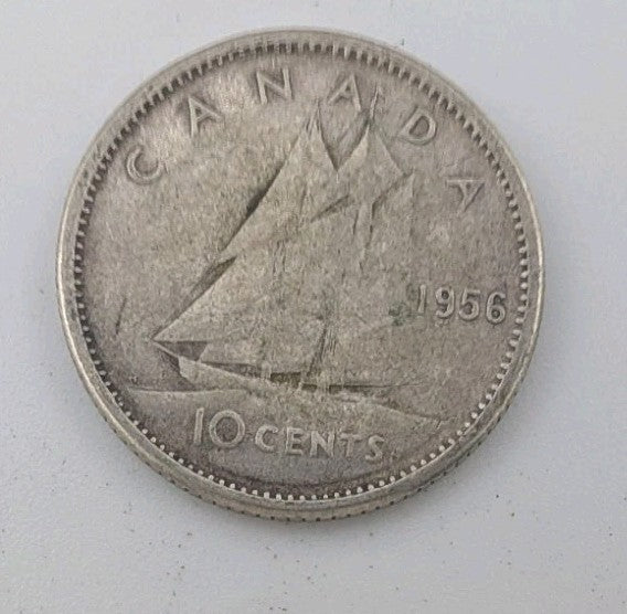 1956 Canada 10c Silver coin Dime - 2g of pure silver0