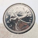 1970 Canada Twenty Five Cents - Proof Like (PL) Uncirculated From Set   0
