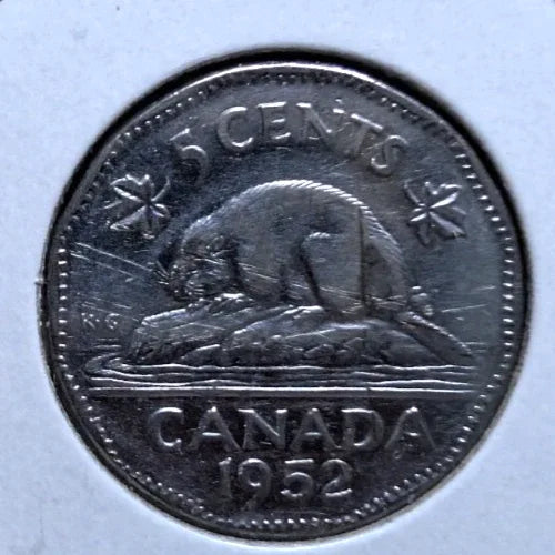 1952 Canada 5 Cent George VI Canadian Nickel Coin Five Cents - NumisFind