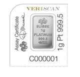 1g .995 fine PAMP Platinum Bullion Bar. Solid pure platinum for investment/gift1