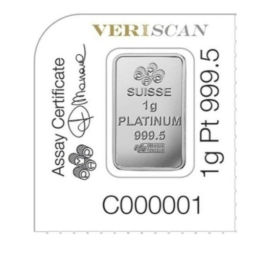 1g .995 fine PAMP Platinum Bullion Bar. Solid pure platinum for investment/gift1