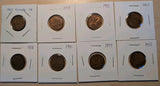 Lot Of 8 Circulated Canada 1 Cent Pre 1960 (G-VG Grade)0