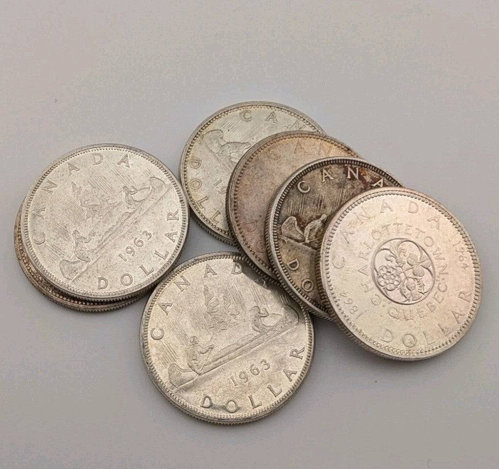 Canadian Silver Dollar Coins .800 $1 - 1 Coin Random Dates 1967 & Older0