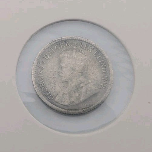 1920 Canada  Silver 5 Cents Silver Coin - VF1