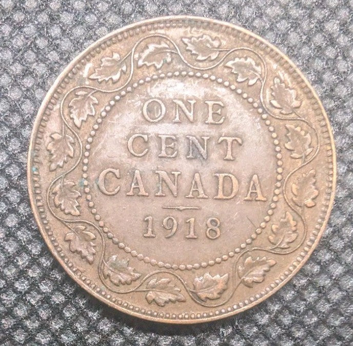 CANADA 1918 LARGE 1 ONE  CENT « KING GEORGE V » VF-200
