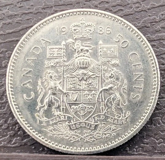 1986 Canadian Nickel Half Dollar 50 Cent Coin Canada0