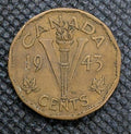 1943 Canada Tombac Five Cents Coin. Nickel 5 cents 5c0